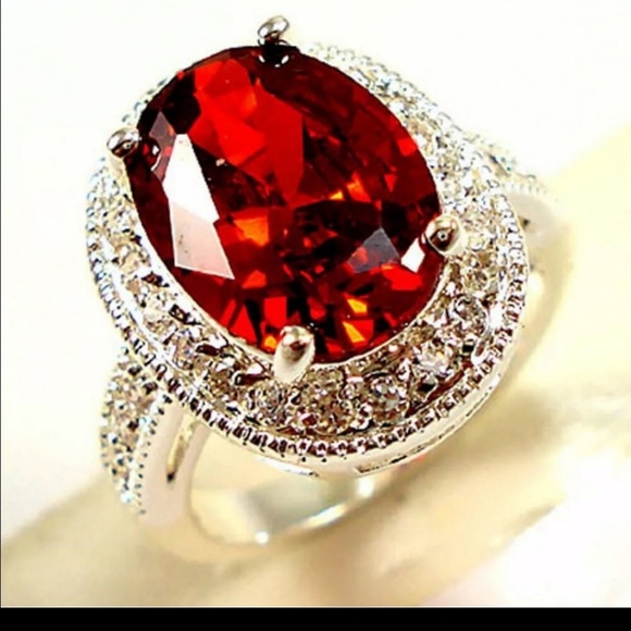 Jewelry - Flash Sale Stunning Sterling Silver Garnet Ring